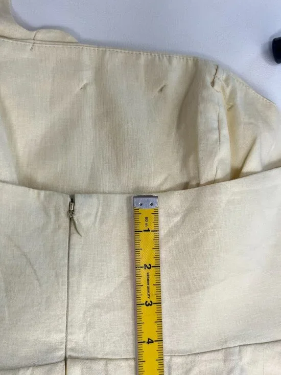 NWOT Farm Rio Lea One Shoulder Off-White Linen Blend Mini Dress Size M 3D Petal - Picture 14 of 16